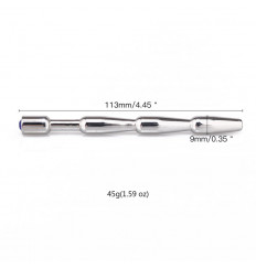 Уретральный металлический плаг-елочка без ограничителя - 11,3 см.