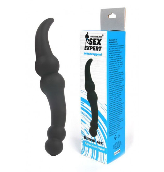 Чёрный стимулятор простаты Sex Expert - 20 см. Чёрный стимулятор простаты Sex Expert - 20 см.