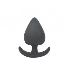 Чёрная анальная пробка с широким основанием-дугой Sex Expert - 9,5 см.
