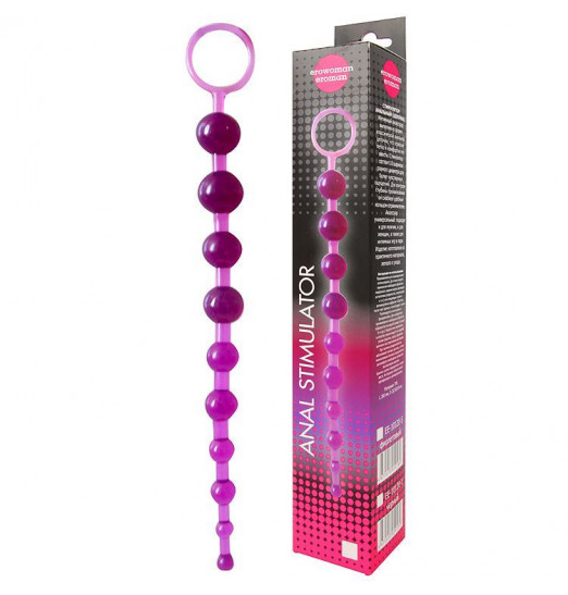 Фиолетовая анальная цепочка Anal stimulator - 26 см.