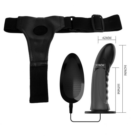 Полый страпон с вибрацией Marvin - 16,2 см.