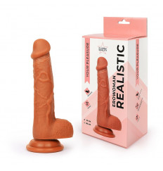Реалистичный коричневый фаллоимитатор Erowoman