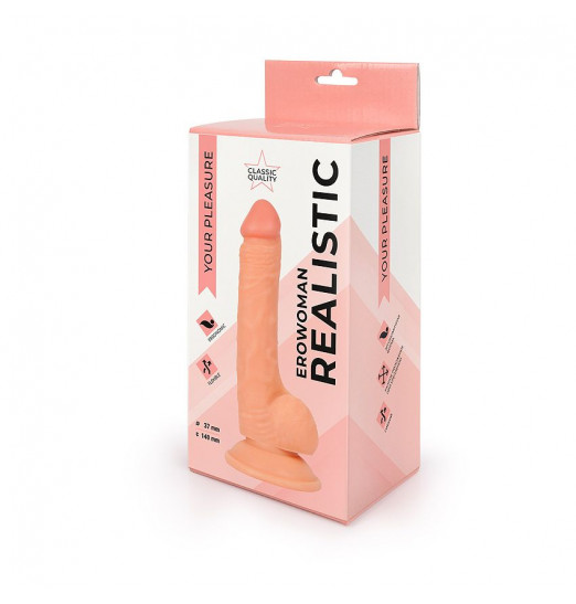 Реалистичный телесный фаллоимитатор Erowoman