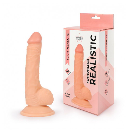 Реалистичный телесный фаллоимитатор Erowoman