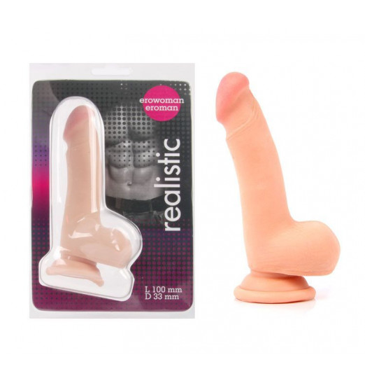 Реалистичный телесный фаллоимитатор из киберкожи - 9 см.