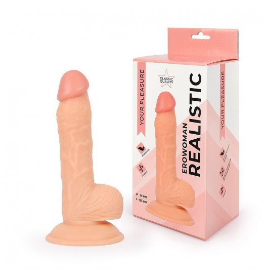 Реалистичный фаллоимитатор Erowoman телесного цвета