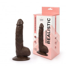 Реалистичный фаллоимитатор коричневого цвета Erowoman