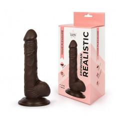 Реалистичный фаллоимитатор Erowoman коричневого цвета
