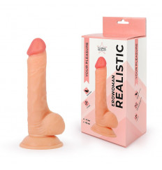 Реалистичный фаллоимитатор Erowoman с мошонкой на присоске