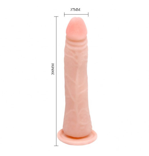 Гнущийся фаллоимитатор телесного цвета - 20 см.