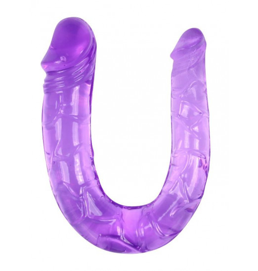 Двухсторонний фаллоимитатор Twin Head Double Dong фиолетового цвета - 29,8 см.