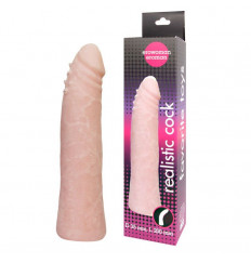 Гнущийся фаллоимитатор телесного цвета Realistic Cock - 20 см.