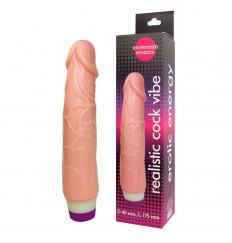 Вибратор Realistic Cock Vibe телесного цвета - 20 см.