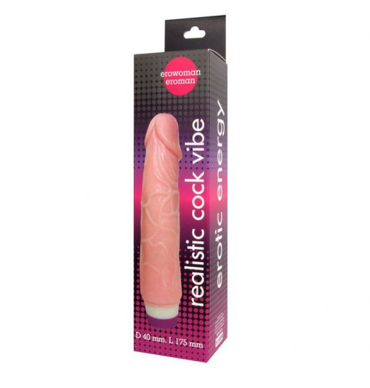 Вибратор Realistic Cock Vibe телесного цвета - 20 см.