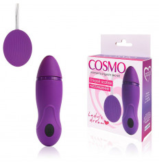 Фиолетовое виброяйцо Cosmo с пультом управления вибрацией