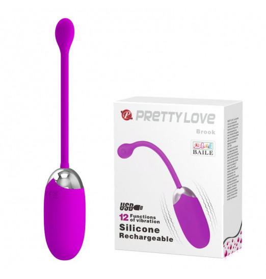 Лиловое виброяйцо Brook с 12 режимами вибрации