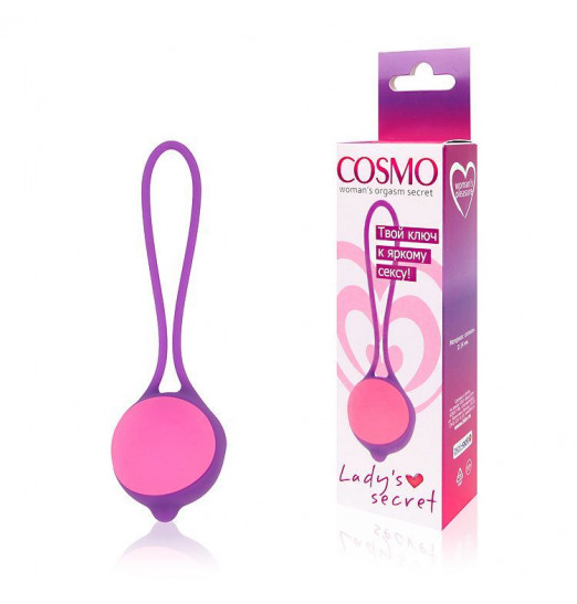 Фиолетово-розовый вагинальный шарик Cosmo