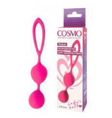 Розовые вагинальные шарики с петлёй Cosmo