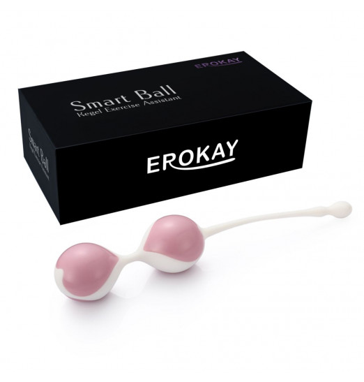 Бело-розовые вагинальные шарики Erokay Бело-розовые вагинальные шарики Erokay