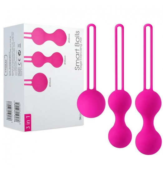 Набор из трех розовых вагинальных шариков Erokay