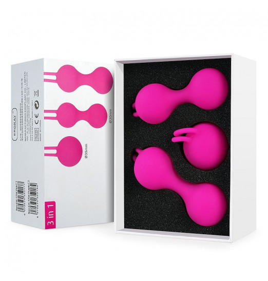 Набор из трех розовых вагинальных шариков Erokay