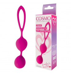 Ярко-розовые вагинальные шарики Cosmo с петелькой