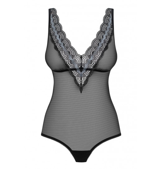 Соблазнительное полупрозрачное боди с кружевом