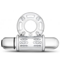 Прозрачное эрекционное виброкольцо 10 Function Vibrating Mega Bull Ring