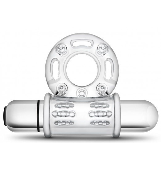 Прозрачное эрекционное виброкольцо 10 Function Vibrating Mega Bull Ring