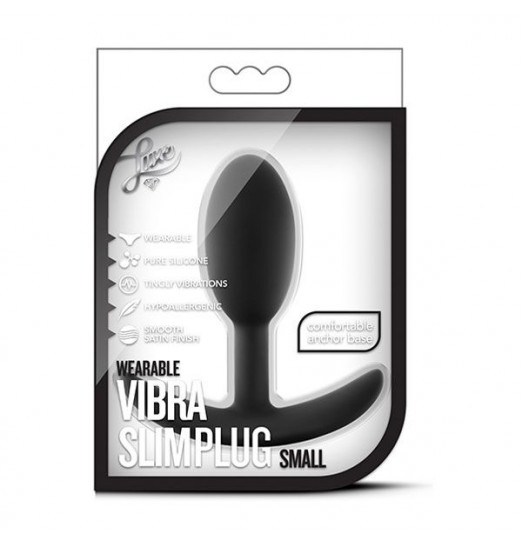 Черная анальная пробка Wearable Vibra Slim Plug Small - 8,9 см.