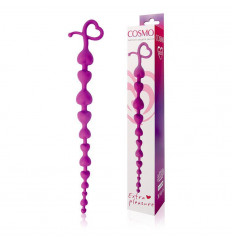 Фиолетовая анальная цепочка с ограничителем - 28 см.