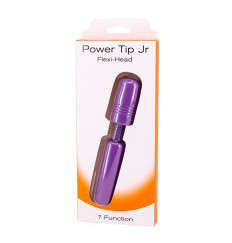 Фиолетовый мини-вибратор POWER TIP JR MASSAGE WAND