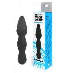 Черный конусообразный анальный стимулятор - 17 см.