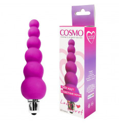 Розовый анальный вибромассажер-елочка - 12 см.