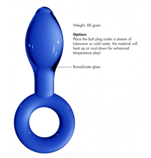 Синяя анальная пробка Plugger - 11,9 см.