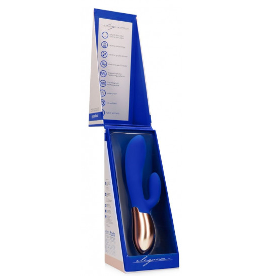 Синий вибратор Exquisite с подогревом - 20,5 см.
