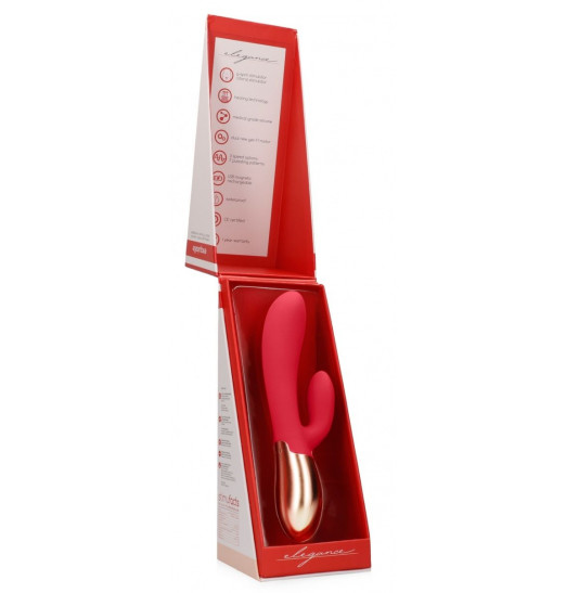 Красный вибратор Exquisite с подогревом - 20,5 см.