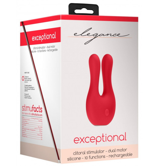 Красный клиторальный стимулятор Exceptional - 10,4 см.