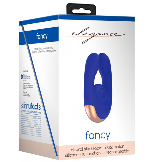 Синий клиторальный стимулятор Fancy - 9,8 см.