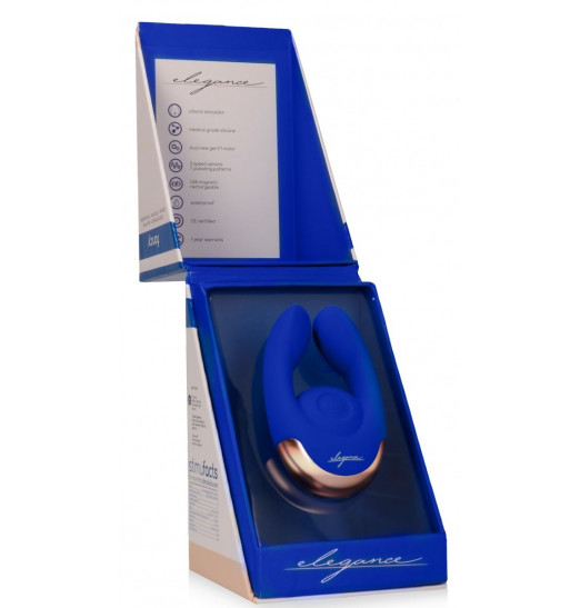 Синий клиторальный стимулятор Fancy - 9,8 см.