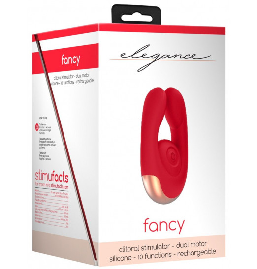 Красный клиторальный стимулятор Fancy - 9,8 см.