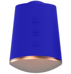 Синий клиторальный стимулятор Dazzling с вибрацией и ротацией - 6,7 см.