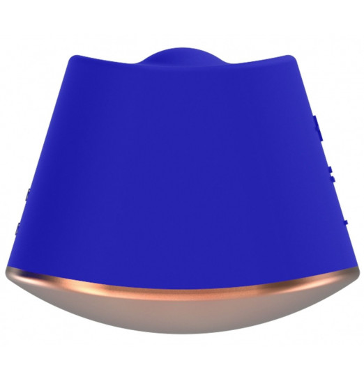 Синий клиторальный стимулятор Dazzling с вибрацией и ротацией - 6,7 см.