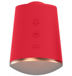 Красный клиторальный стимулятор Dazzling с вибрацией и ротацией - 6,7 см.