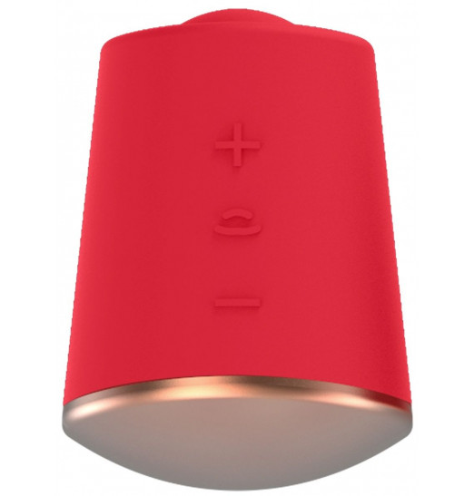 Красный клиторальный стимулятор Dazzling с вибрацией и ротацией - 6,7 см.