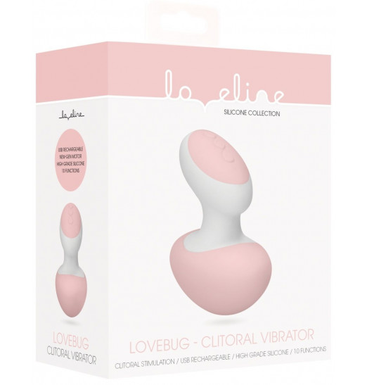 Розовый клиторальный массажер Lovebug