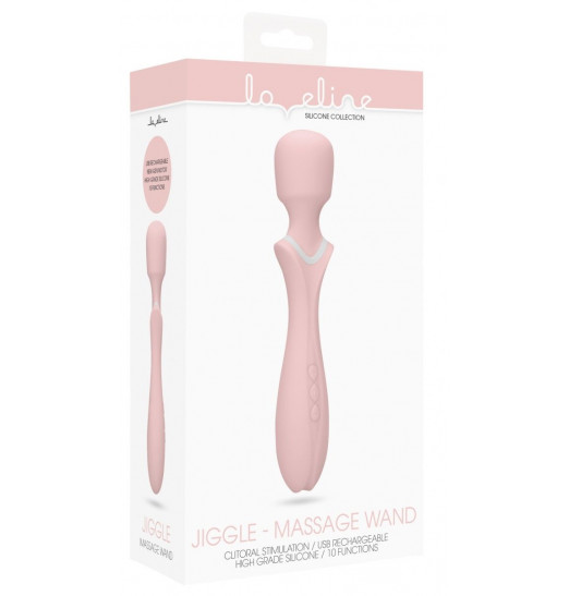 Розовый вибромассажер-жезл Jiggle