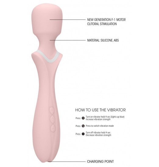 Розовый вибромассажер-жезл Jiggle