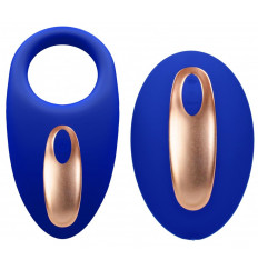 Синее эрекционное виброкольцо Poise с пультом