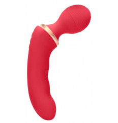 Красный двусторонний вибратор Charm - 18 см.